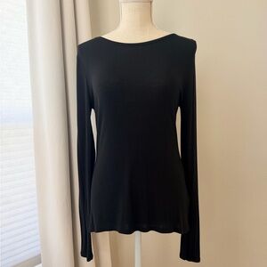 WHBM Black Long Sleeve Layering Tee New Size Small